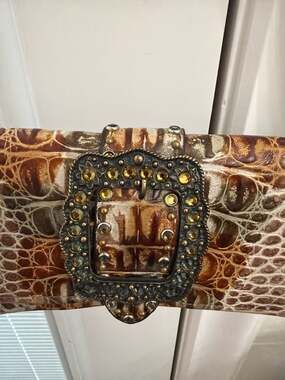Double J Saddlery Croc Embossed Leather Bag